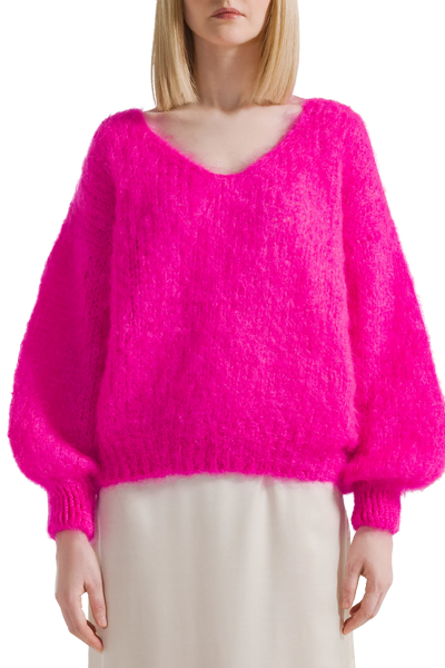Milana LS Mohair Knit - Neon Pink