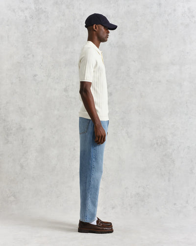 Naples Knitted Polo Shirt - Ecru