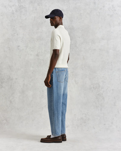 Naples Knitted Polo Shirt - Ecru