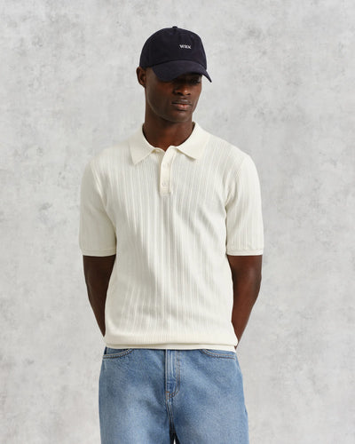 Naples Knitted Polo Shirt - Ecru