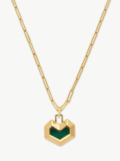 Daryl Necklace - Gold/ Green Malachite
