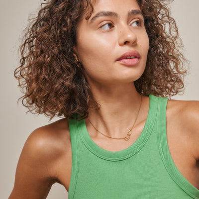 Organic Double Circle Necklace - Gold