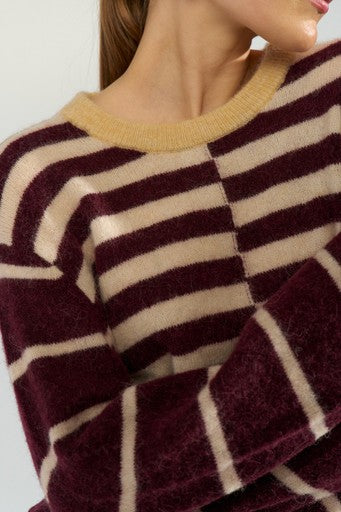Nuriette Block Stripe Pullover - Fig
