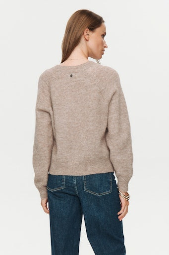 Nuriette V-Neck Cardigan - Taupe Grey