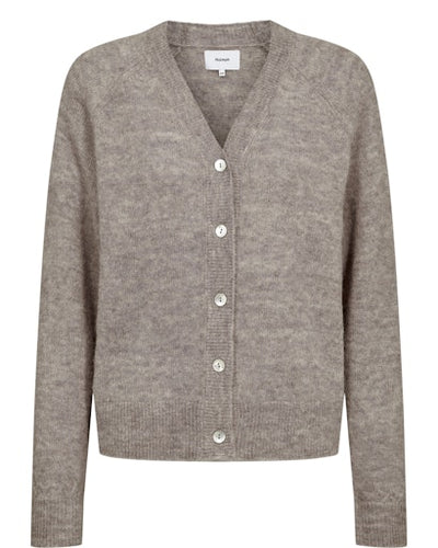 Nuriette V-Neck Cardigan - Taupe Grey