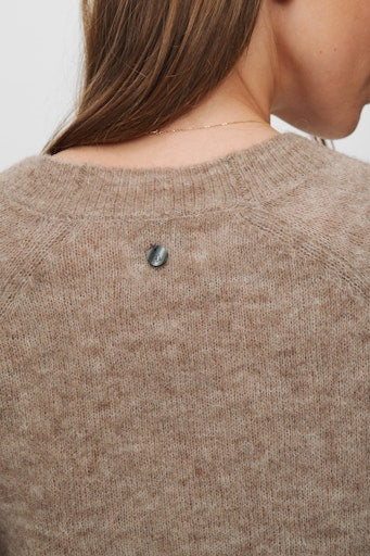 Nuriette V-Neck Cardigan - Taupe Grey