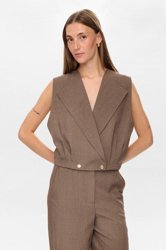 Nushelly Waistcoat - Brown Lentil Melange