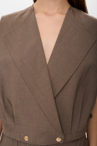 Nushelly Waistcoat - Brown Lentil Melange