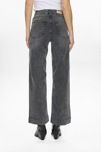 Nuparis HR Wide Jeans - Black Washed Denim