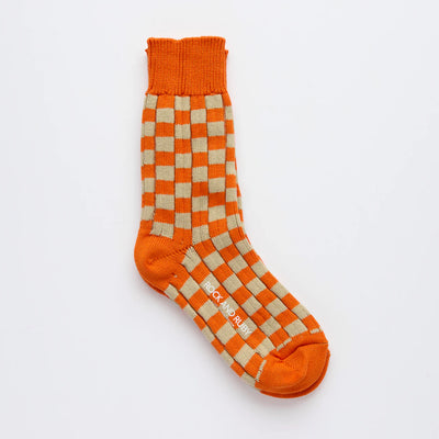 Edith Cotton Socks - Terracotta Check