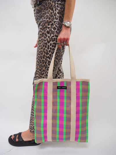 Tote Bag - Bright Pink & Green