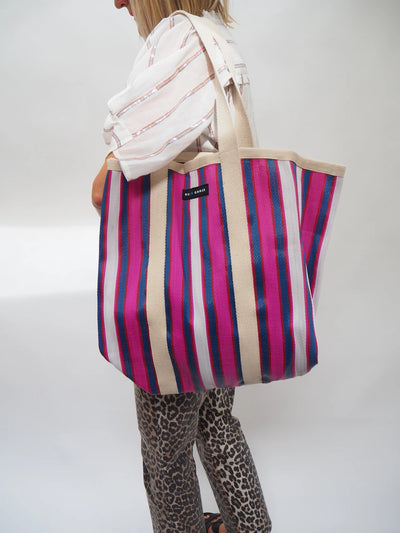 Large Shopper Bag - Navy/Purple
