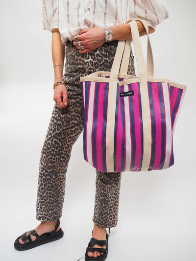 Large Shopper Bag - Navy/Purple