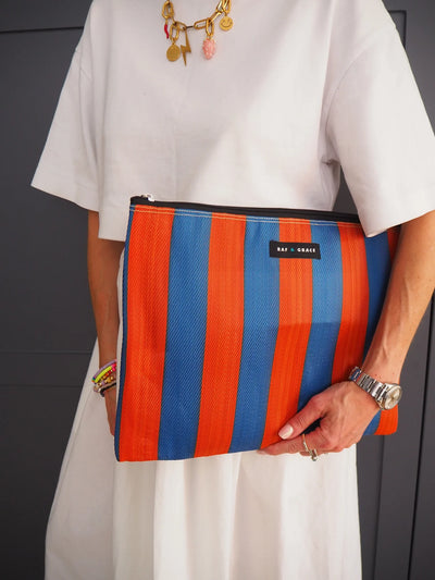 Large Pouch - Navy & Orange