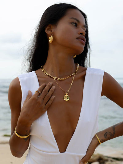 Quinn Chunky Figaro Necklace - Gold Plating