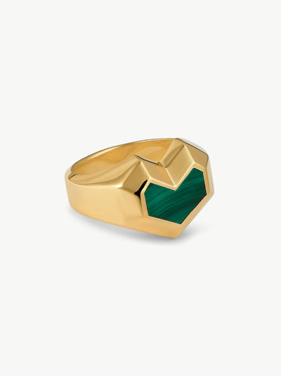 Daryl Ring - Gold/Green Malachite1