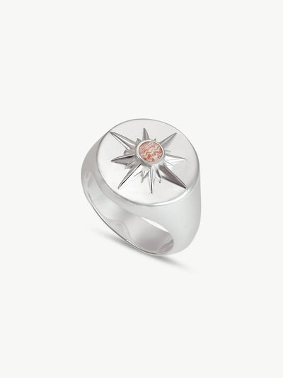 Astrid Ring - Sterling Silver/ Pink Rhodochrosite1