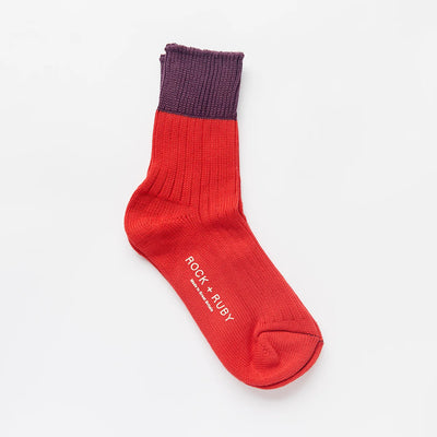 Wyona Cotton Socks - Grape Red