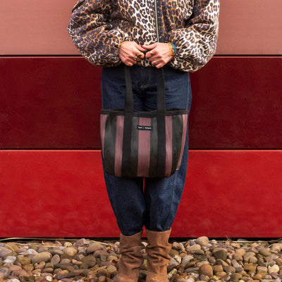 Mini Shopper Bag - Fig Brown/Black