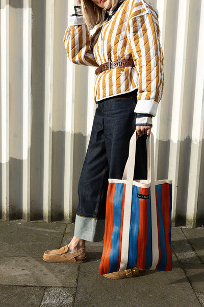 Tote Bag - Navy & Orange