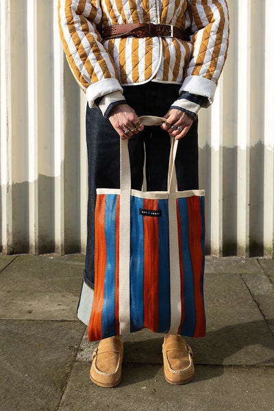 Tote Bag - Navy & Orange