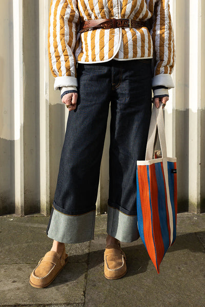 Tote Bag - Navy & Orange