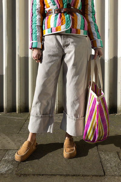 Large Shopper Bag - Pink & Yellow