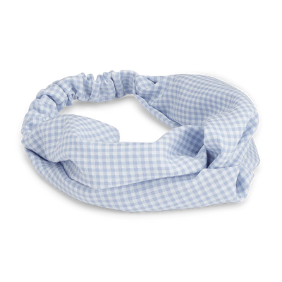 Checkered Hair Band - Light Blue