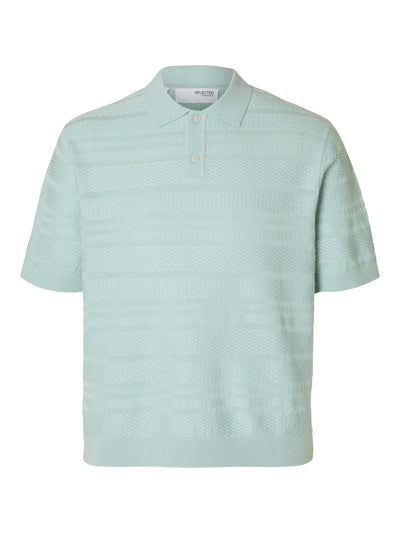 Foam SS Knit Relaxed Polo - Winter Sky