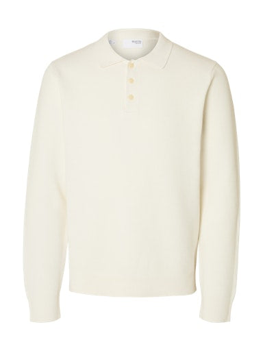 Dane Knit Structure Polo - Egret