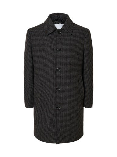 Archive Wool Blend Coat - Dark Grey & Navy/Brown Hounds