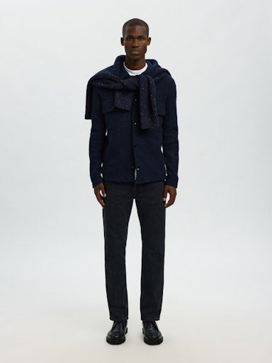 Nealy Knit Workwear Cardigan - Sky Captain