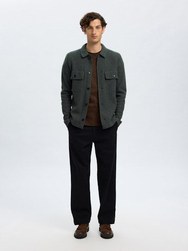 Nealy Knit Workwear Cardigan - Deep Forest