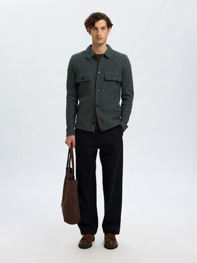 Nealy Knit Workwear Cardigan - Deep Forest