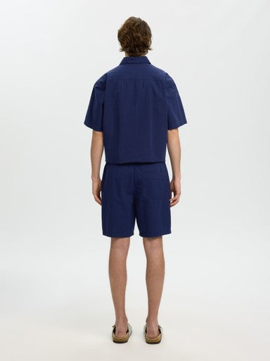 Reg Stuart Seersucker Shorts - Ocean Cavern