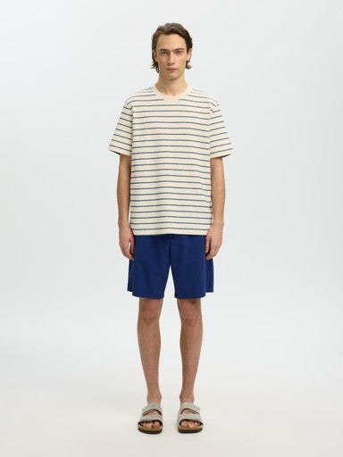 Django Stripe SS O-Neck Tee - Ocean Cavern/Birch