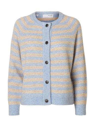 Lulu Knit Cardigan - Cashmere Blue Stripes