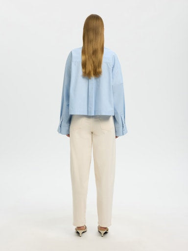 Astha Cropped Boxy Shirt - Cashmere Blue