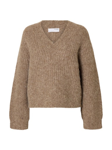 Anjuli LS Knit V-Neck - Delicioso Melange