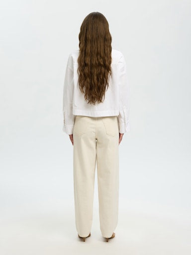 Astha Cropped Boxy Shirt - Bright White