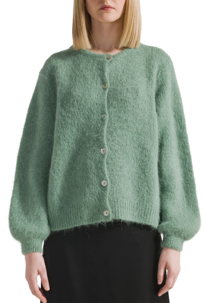 Susan Alpaca Cardigan - Dusty Green