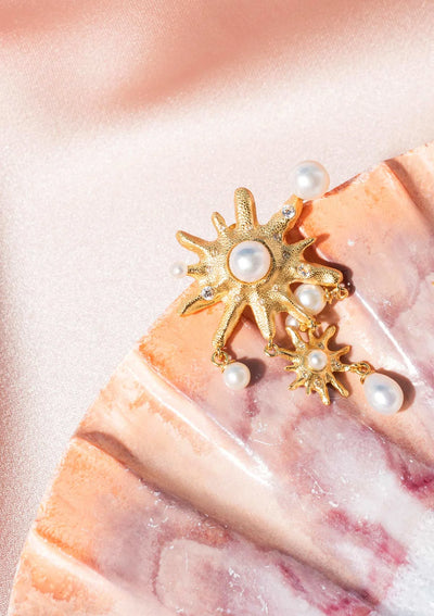 Tethy's Gilded Earrings - Gold