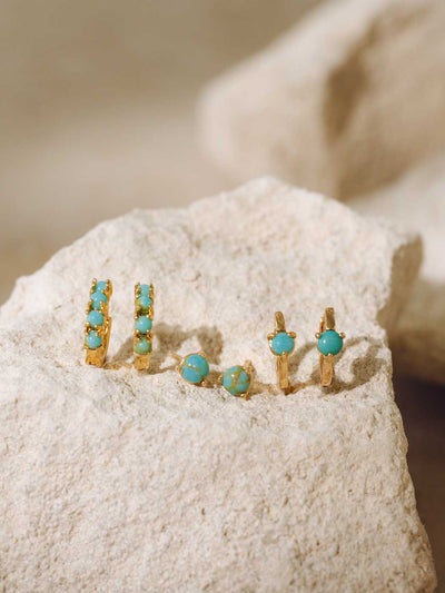 Capri Turquoise Studs - Gold Plating
