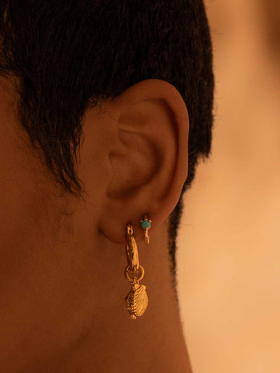 Capri Turquoise Huggies - Gold Plating/Turquoise