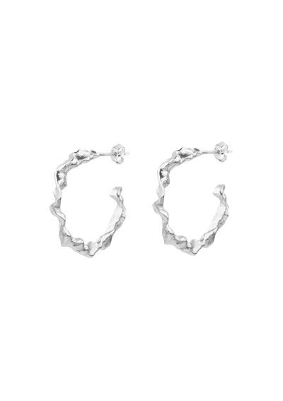 Shaman Hoop Earrings - Silver