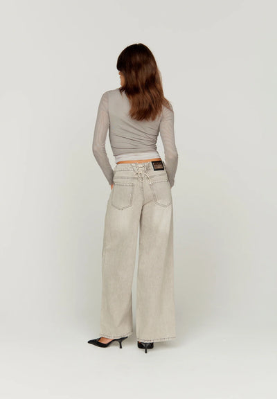 13OZ Wide Leg Denim - Grey Rinse