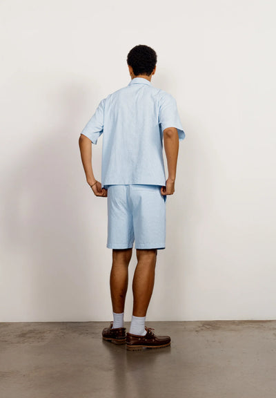 Seersucker Box Fit Shirt - Blue