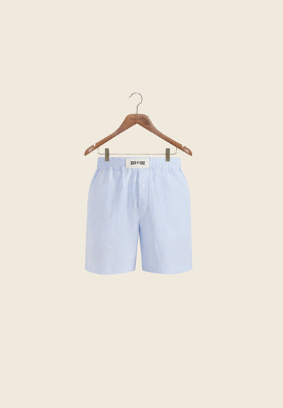 Seesucker Box Fit Shorts - Blue