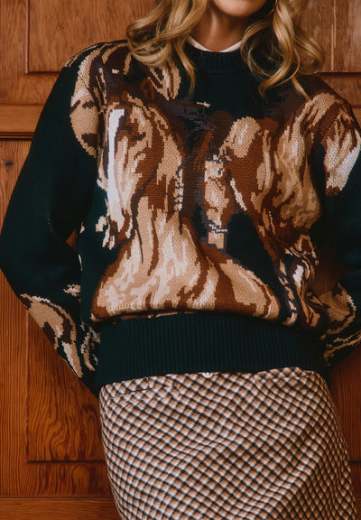 Wild Horses Jumper - Emerald Green