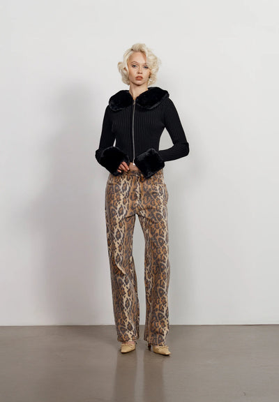 Peggy Cardigan with Zipper - Black